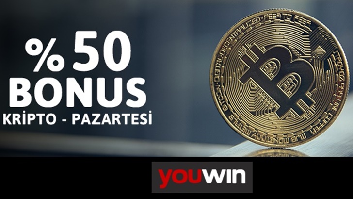 Kripto Para ile Yatırımlarına Her Pazartesi Youwin’den 500 TL Bonus